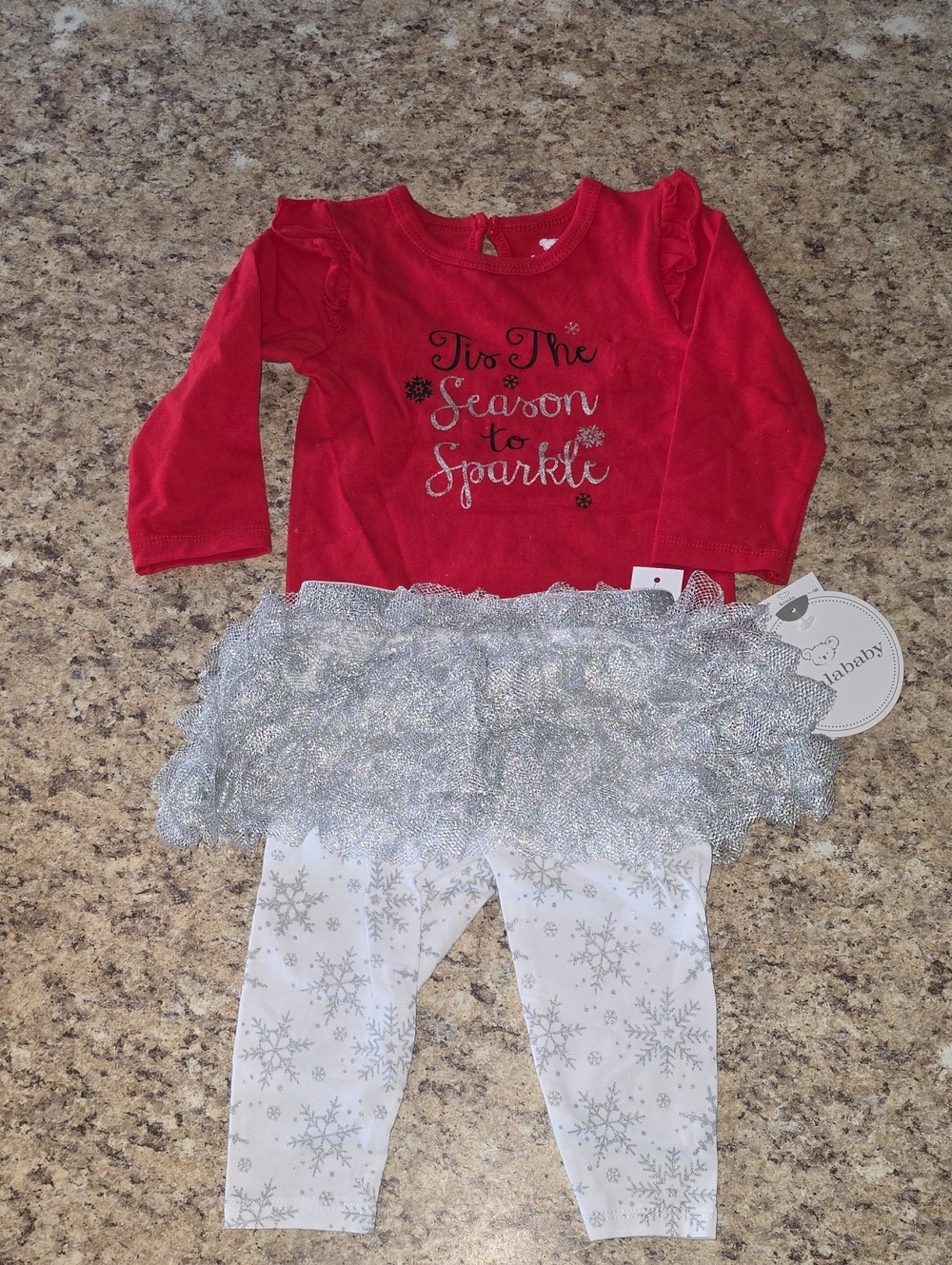 Koalababy Red & White Long-Sleeve Christmas Top & Leggings Set Size 3/6 Months